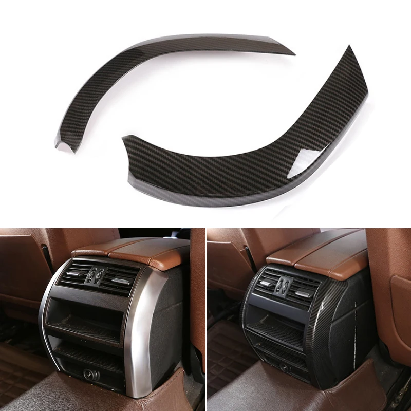 

Car Styling ABS Carbon Texture Center Armrest Rear Air Vent Outlet Side Strip Cover Trim For BMW 5 Series F10 F18 2011 - 2017