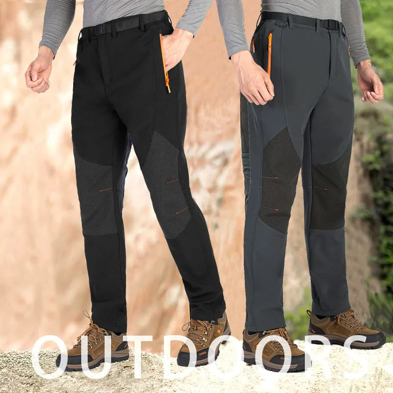 

Fleece-Lined Tactical Pants Men's New Outdoor Thick Windproof Waterproof Climbing Pants Cold Protection in Winter Warm Soft Pant