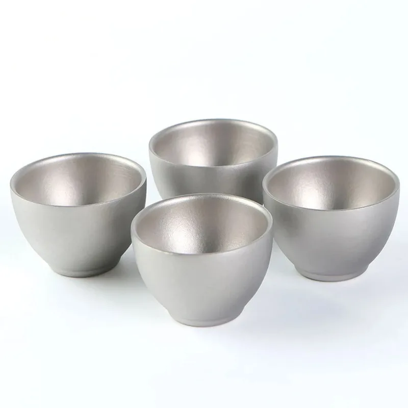 1 шт. чайная чашка для кемпинга портативная посуда пикника титановая с двойными