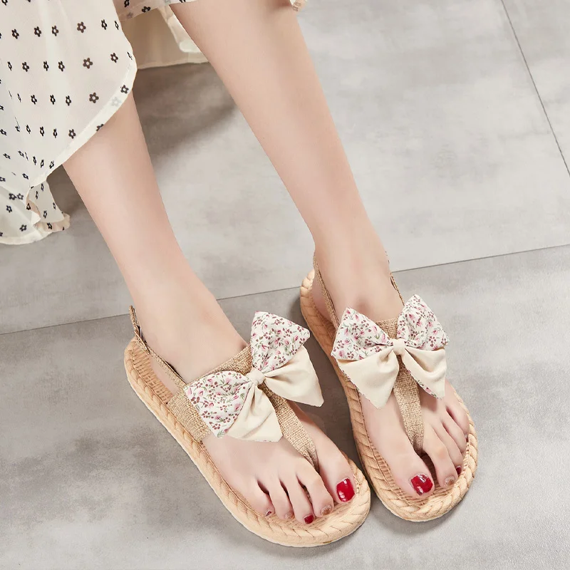 Летние шлепанцы женские сандалии Женская обувь в богемном стиле пляжные с милым