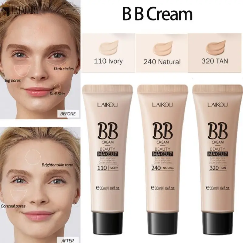BB Cream Full Cover Face Base Liquid Foundation Cream Korean Makeup Waterproof Long Lasting Facial Concealer Whitening Cream