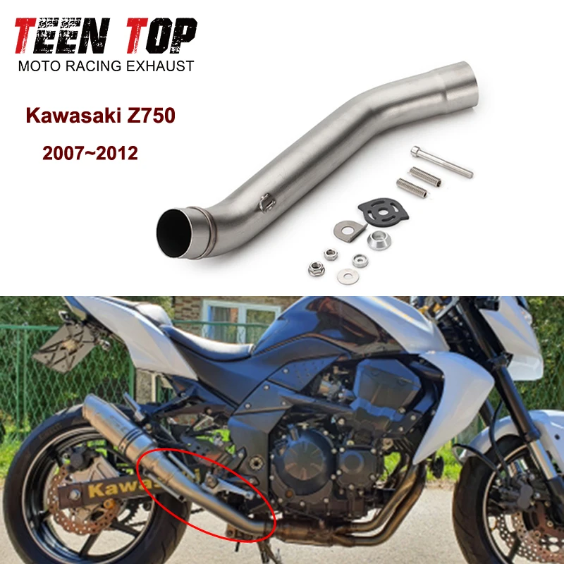 لكاواساكي Z750 دراجة نارية العادم الأوسط الرابط الأنابيب 2007 2008 2009 2010 2011 2012 Z800 العادم الخمار الأوسط الأنابيب الهروب موتو