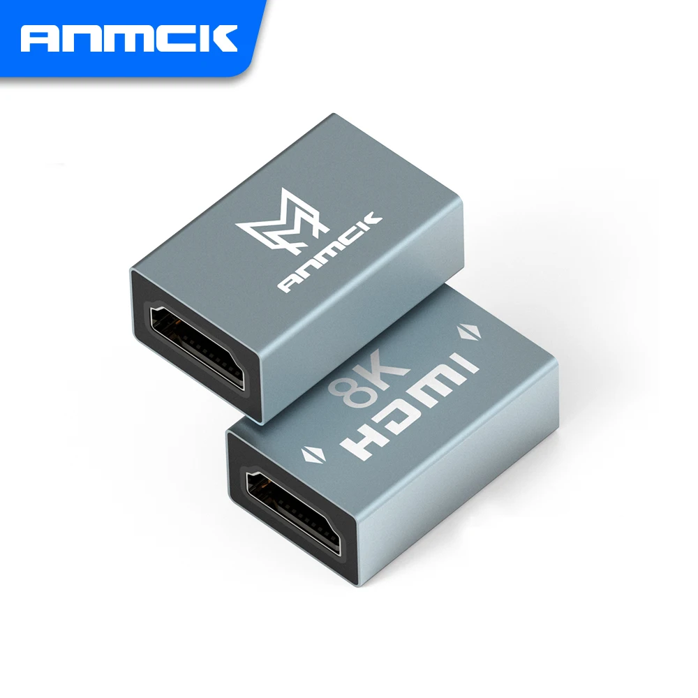 Anmck 4K HDMI-compatible Adapter Female to Female Connector 3D 8K 60HZ Video Extender Converter For Macbook Switcher HDMI-A Cord
