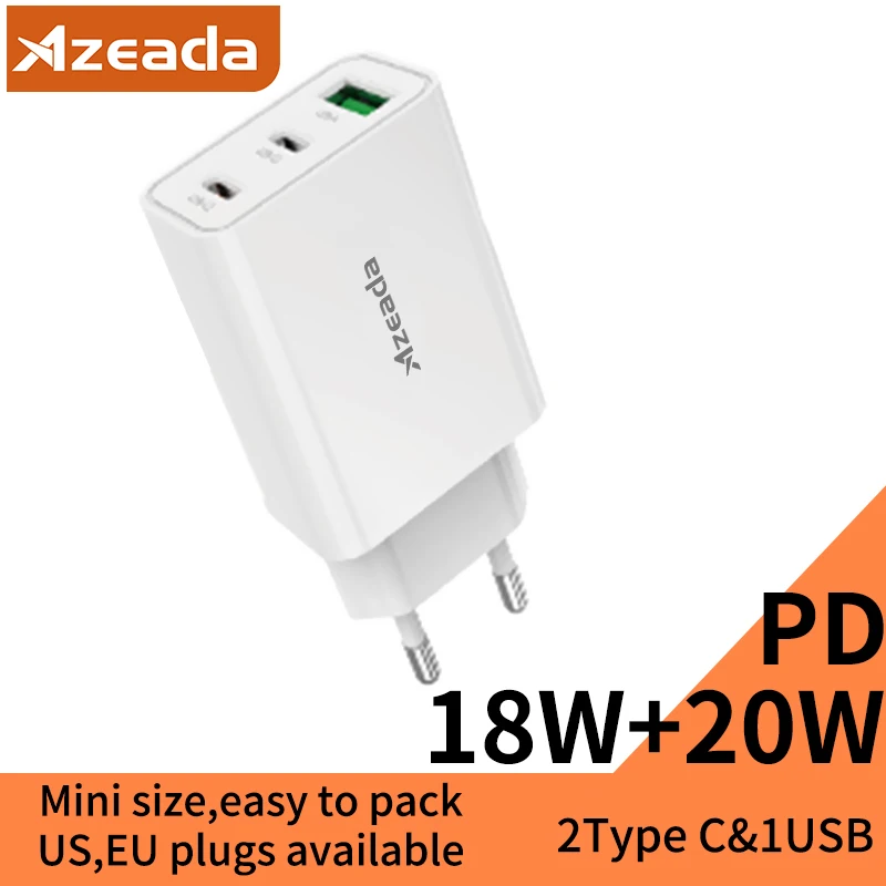 

AZEADA 20W USB Type C Charger Fast Charge Portable for Cell Phone for Oneplus Huawei IPhone Samsung Xiaomi Leap Series