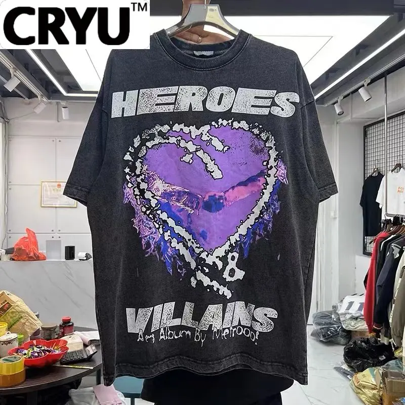 

CRYU Creative love print retro shirt