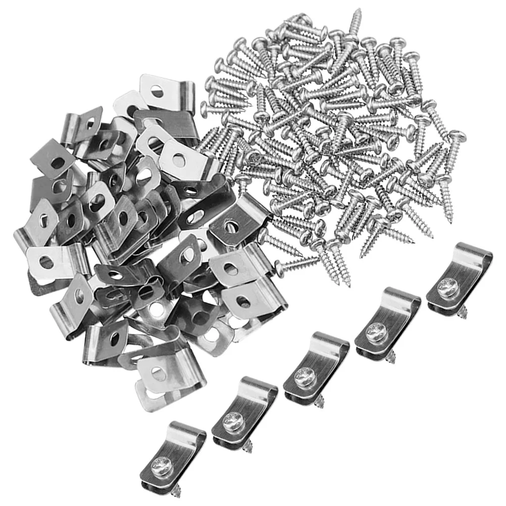 

100 Pcs Fence Assembly Clamps Clips Garden Pet Cage Fencing The Heavy Duty Aluminum Material Practical Wire Fixing Metal