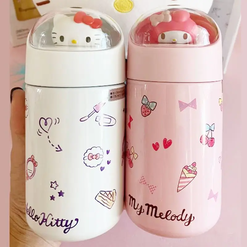 

Водяная чашка Sanrio Hello Kitty Melody Cinnamoroll Sanrio Doll, Вакуумная чашка, портативная мини-чашка для воды из нержавеющей стали, кофейная чашка 280 мл