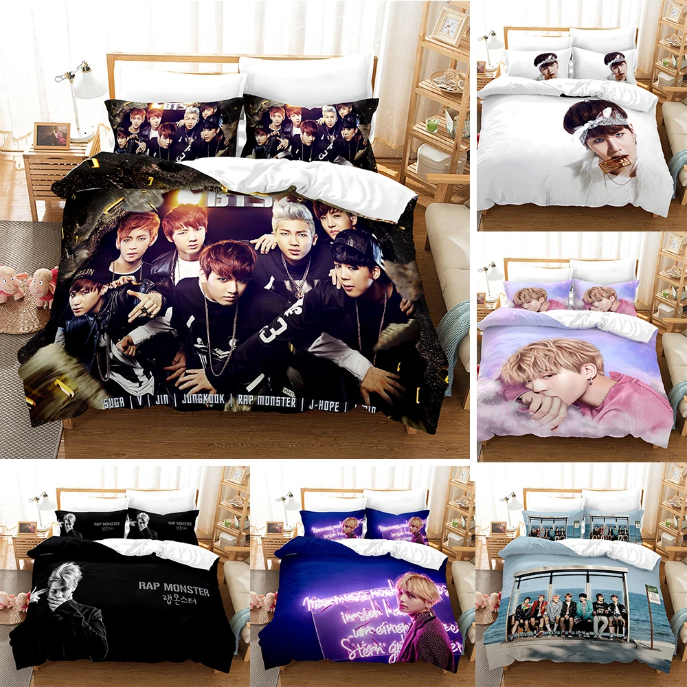 

Drop Shipping 3D Duvet Cover Set with Pillowcase Bedding Set Twin Full Queen King Size Hot Sale Korean Art Group Boys GIFE