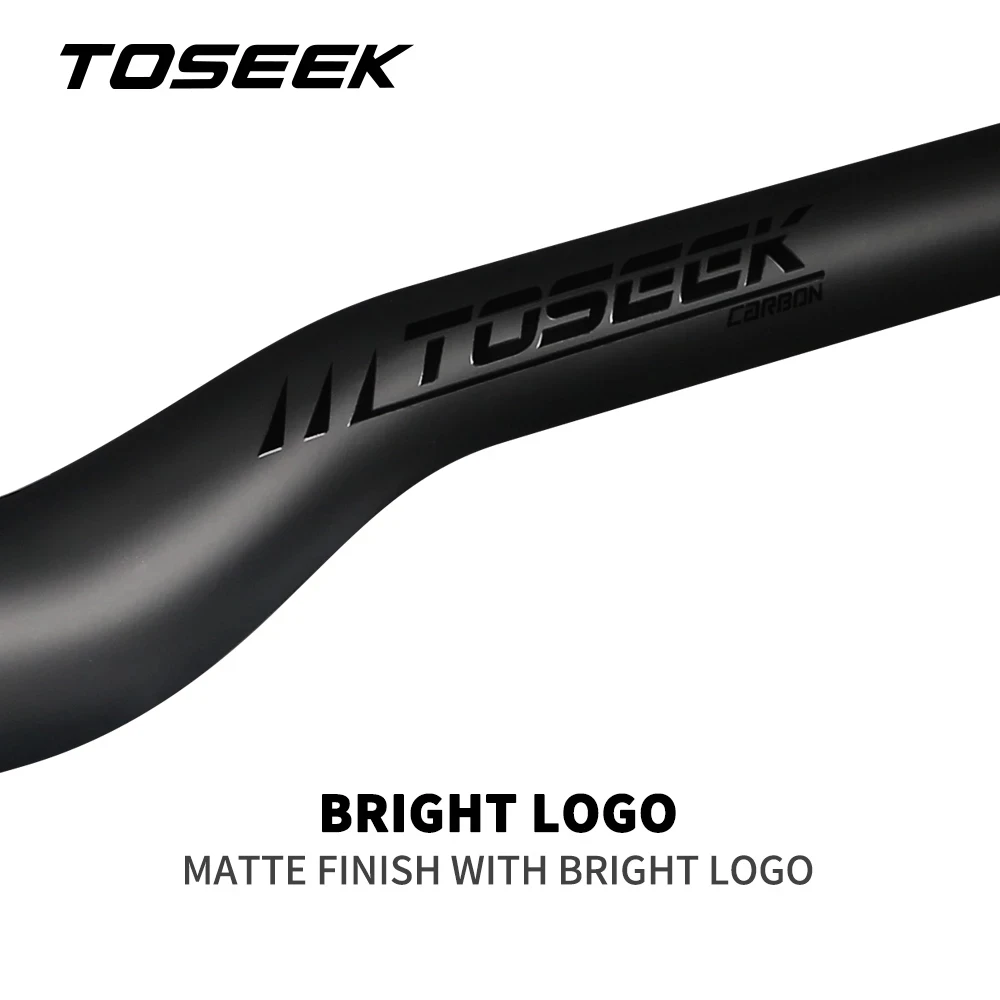 TOSEEK Bike MTB Handlebar Rise or Flat Bars Bike Parts Black Matte Black Carbon Fiber Bicycle Handlebars For Stem 31.8mm