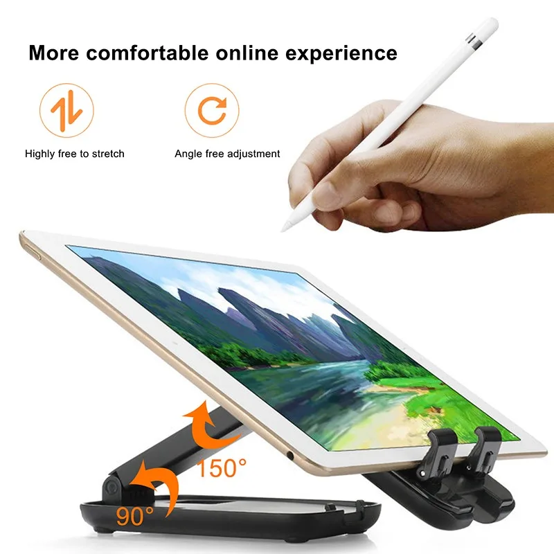cmaos portable mobile phone desktop extend holder for iphone ipad new foldable desktop tablet holder for xiaomi redmi note 10 pr free global shipping