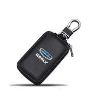 leather car key case remote key cover car accessories for geely lc ck piezas emgrand x7 ec7 repuestos sl atlas