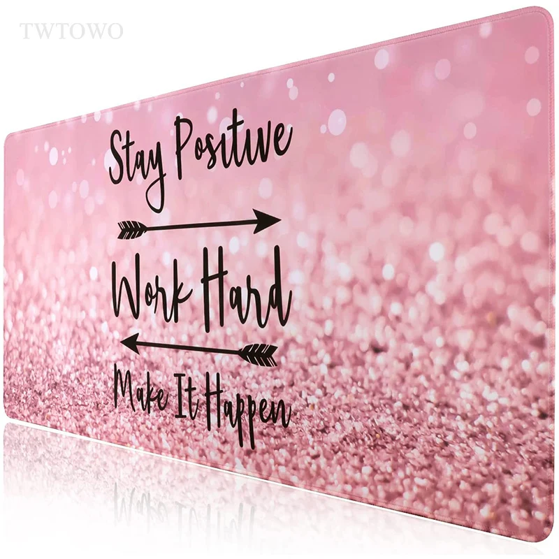 

Pink Inspirational Mouse Pad Gamer XL Large Custom New Mousepad XXL keyboard pad Office Natural Rubber Computer Mice Pad