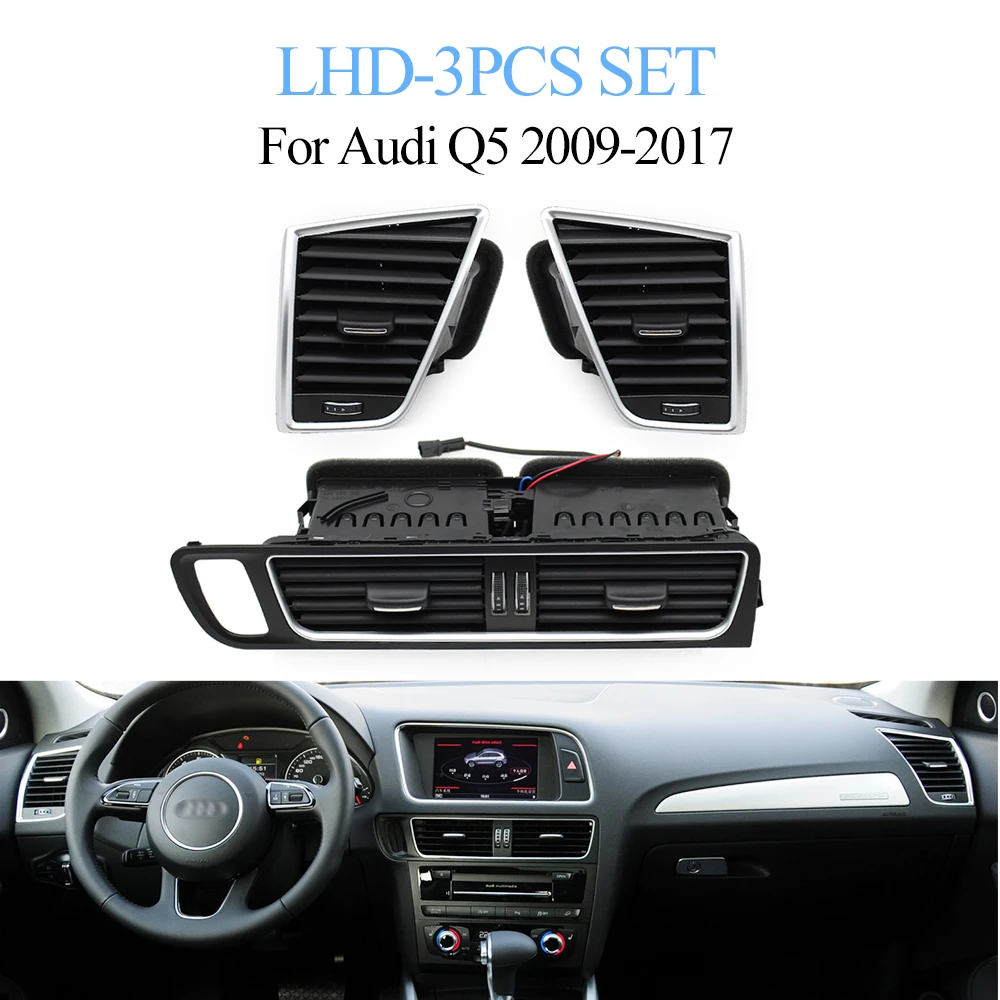 

LHD передняя приборная панель левый правый средний кондиционер вентиляционная решетка переменного тока в сборе для Audi Q5 2009-2018 8R 1820951 8R 1820901