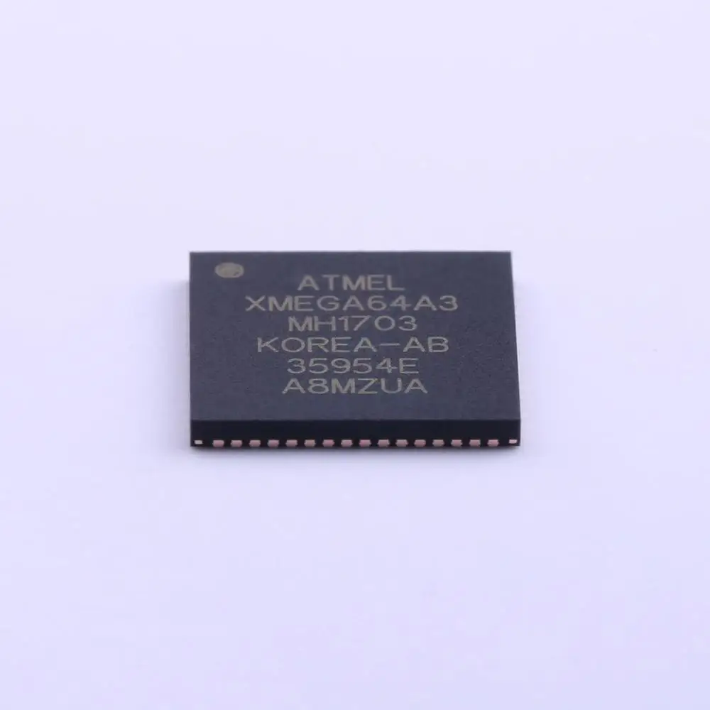 MCU 8-bit/16-bit XMEGA AVR RISC 64KB Flash 1.8V/2.5V/3.3V 64-Pin QFN EP - Trays ATXMEGA64A3-MH