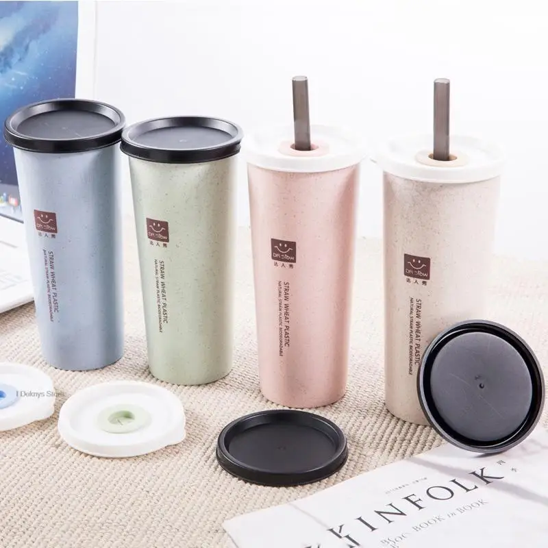 

450ml Wheat Straw Cup Cute Creative sippy Cup Reusable Cola Coffee Soda Juice water Bottel For Travel Office Milk Bottle Gourd