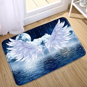 cartoon bath mat welcome entrance mat hallway angel wing flower carpet rugs for room bedroom home decor kitchen doormat art pad free global shipping