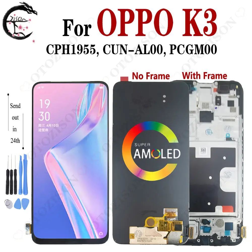 ЖК-дисплей с рамкой для дисплея OPPO K3 CPH1955 CUN-AL00 PCGM00 сенсорный экран дигитайзером в