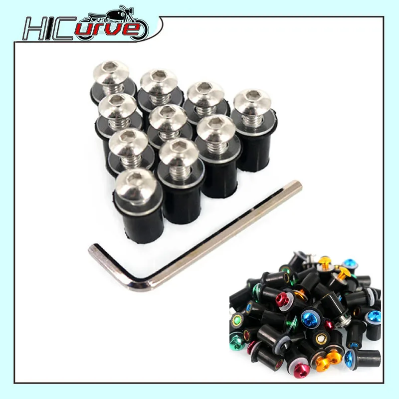 

Fit For AN250 AN400 AN650 SV400 SV650 DL650 GSF650 SV1000 Motorcycle Windshield Bolts Screw Nut Fastener Kit M5 5mm 10PCS