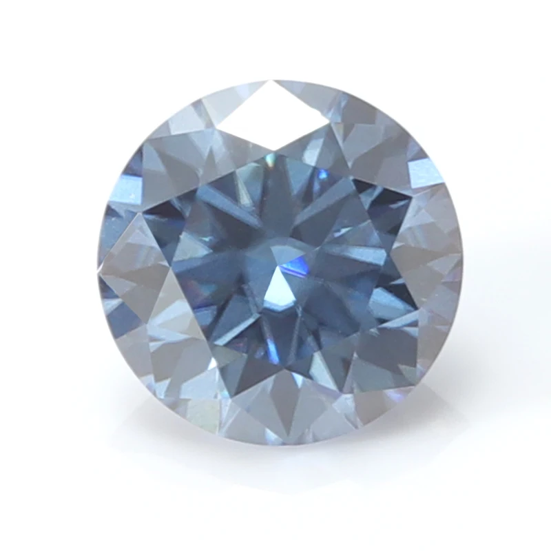 

Round Cut Light Blue Moissanite Loose Stone With Certificate Moissanite Colored Stones DIY Jewelry