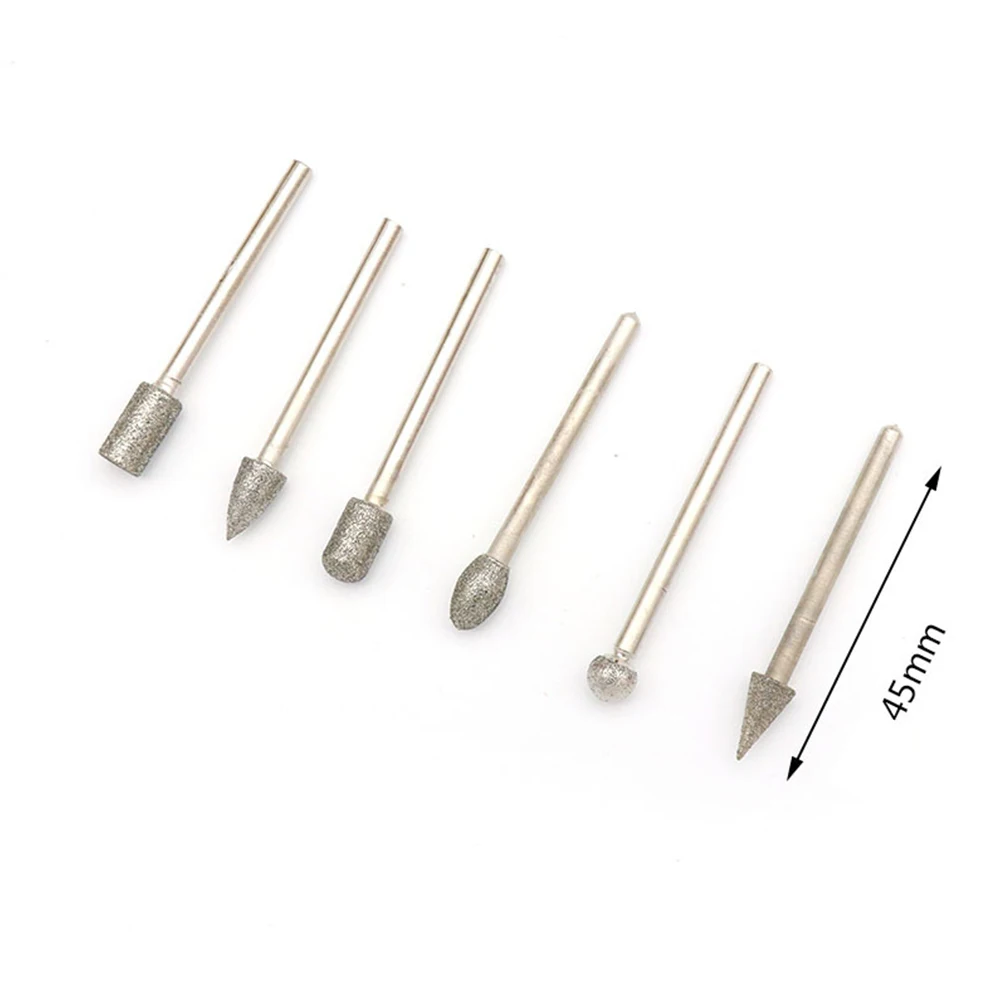 

20pcs Diamond Burr Carving Set Grinding Head Rotary Tool Accessories For Electric Mill Polishing Glass Plastic Wood Stone