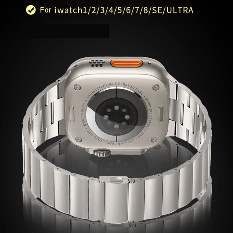 Stainless Steel Strap for Apple Watch 8 ultra 49mm Watchband for iWatch 8 7 6 5 4 3 2 1 SE Series 45mm 44mm Replacement band