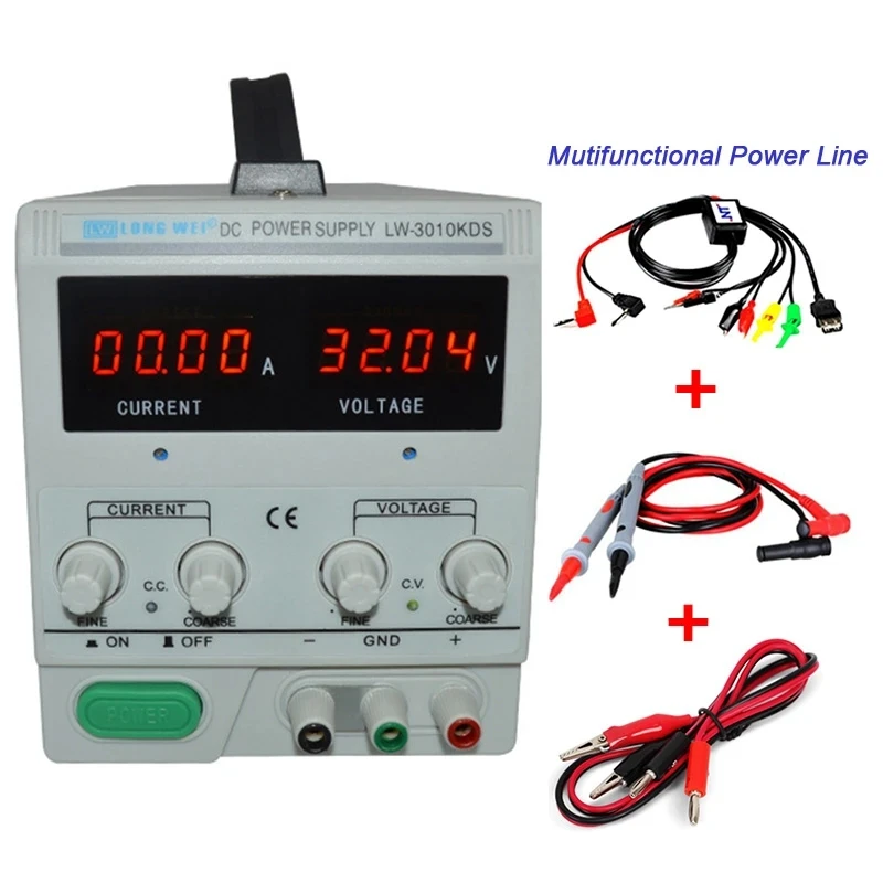 

High Precision 4 Digits DC Regulated Power Supply 30V 10A 3010KDS LED Display Laboratory Switching Power Supply