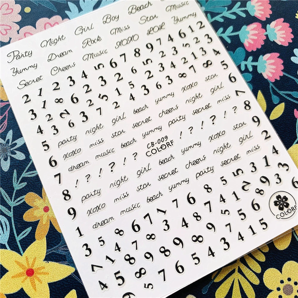 

Newest CB sereis CB-009 Figures and English sereis 3d nail art sticker nail decal stamping export japan