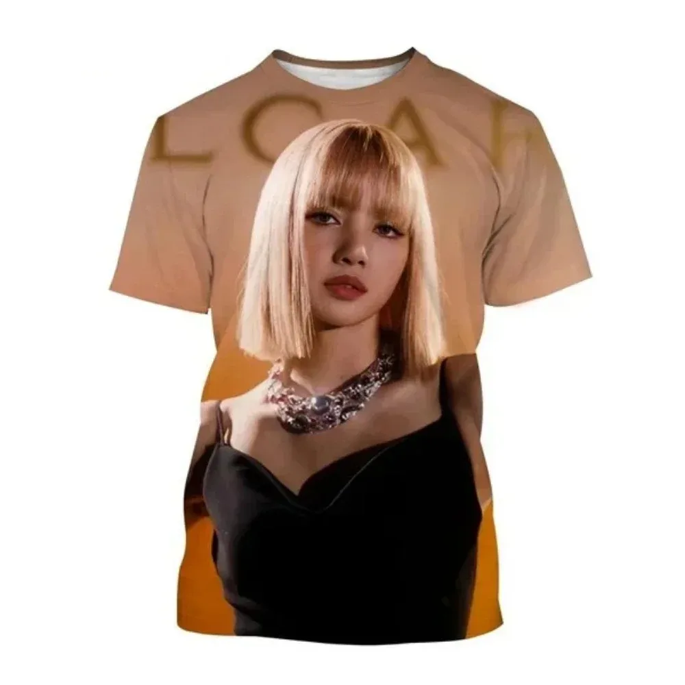 Мужская и женская модная футболка с 3D принтом LISA танцовщица поп-певица звезд