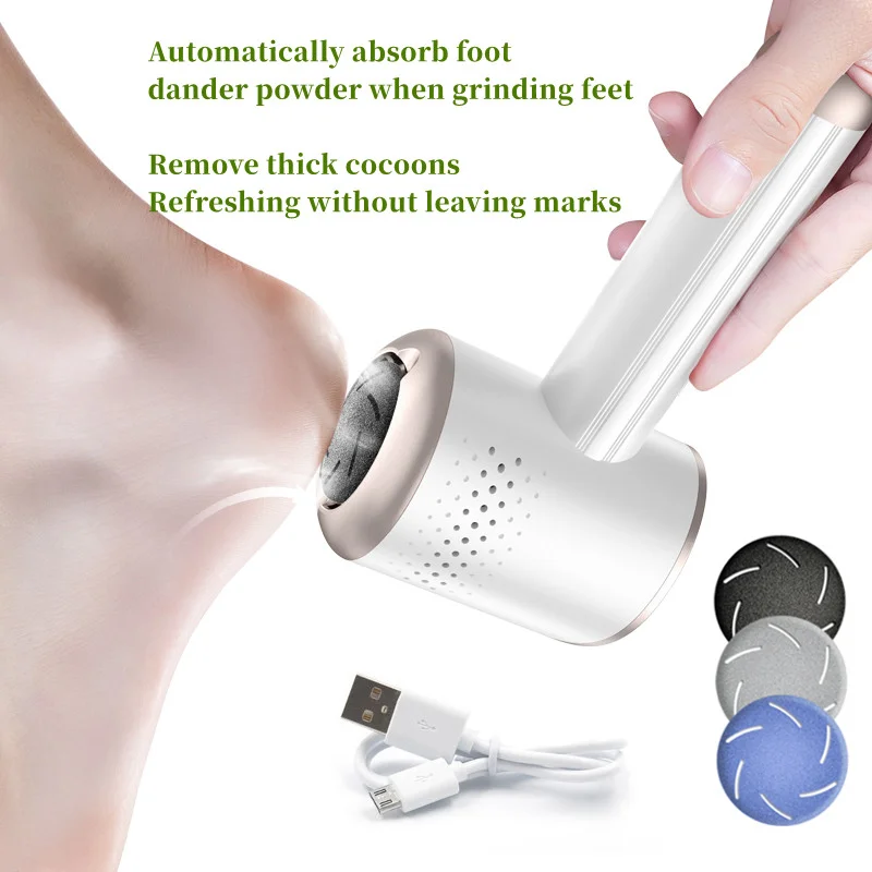 

Rechargeable Electric Foot Rasp Electric Pedicure Foot Sander IPX7 Waterproof 3 Speeds to Eliminate Feet Dead Skin and Calluses