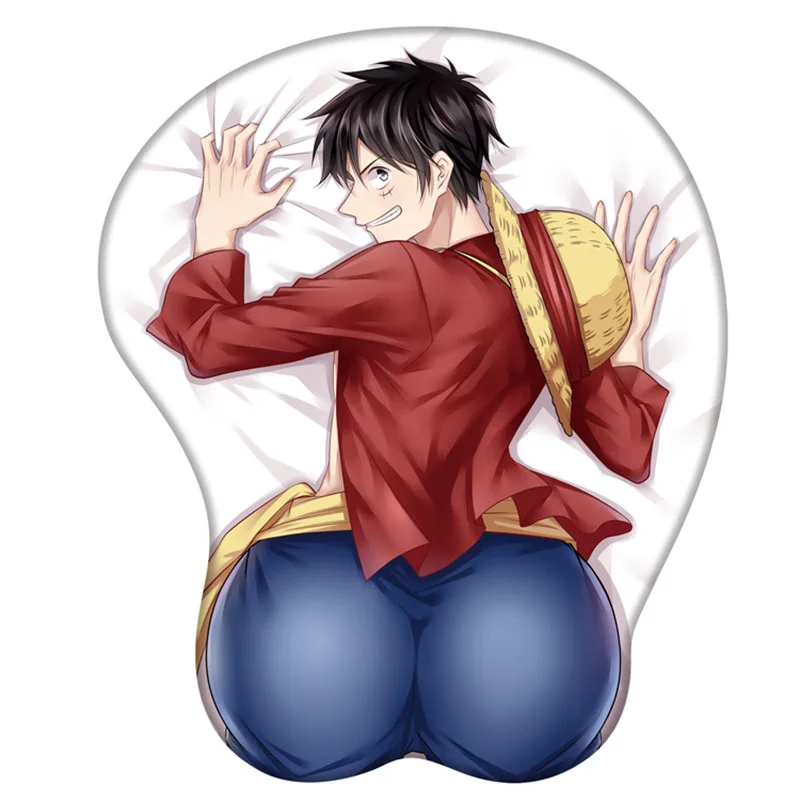 2023 Аниме One Piece 3D Hip Sexy Коврик для мыши силиконовый коврик для мыши Luffy с мультяшным рисунком на запястье большой игровой коврик для мыши Коврик для мыши