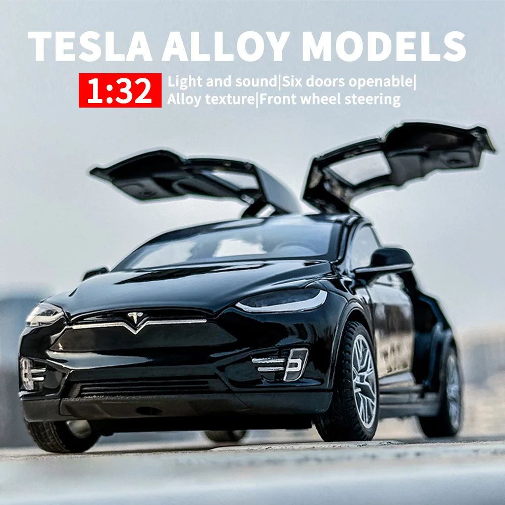 

1/32 Model X Alloy Car Model Miniature Car Simulation Die-Cast Wheel Steering Sound And Light Children'S Toys Boys Collectibles