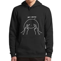 depressed but i like you hoodies funny slogan joke humor cute cartoon graphic hooded sweatshirt oversized unsiex pullovert