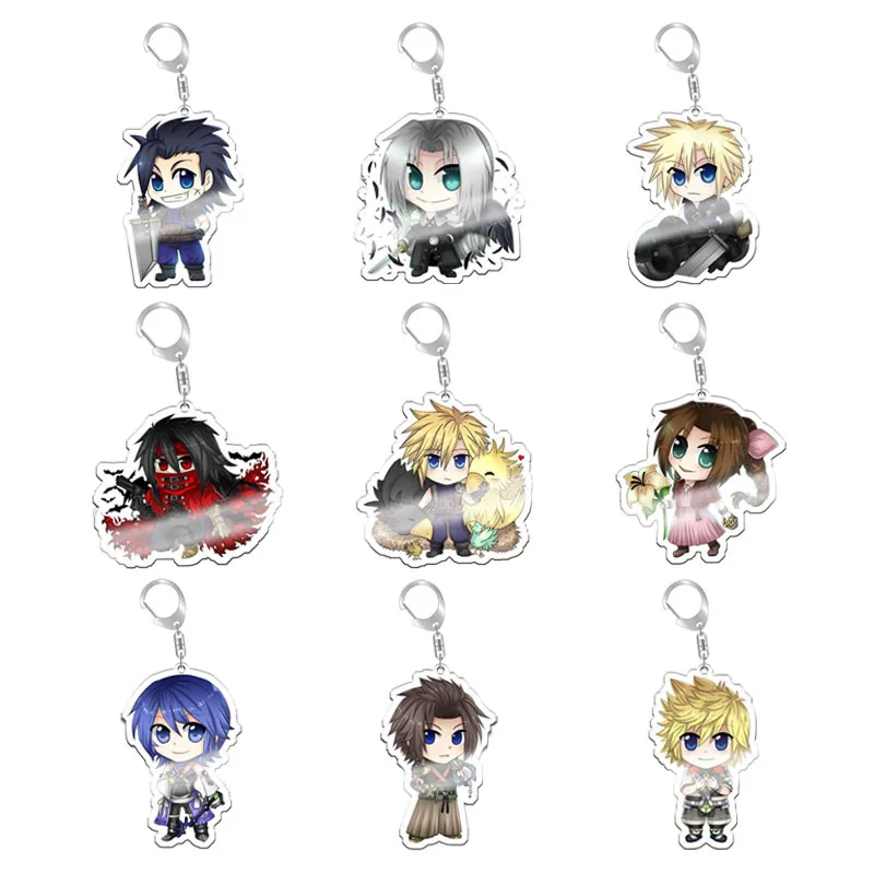 

Game Final Fantasy Keychain Cloud Strife Sephiroth Tifa Lockhart Zack Fair Figure Pendant Cosplay Keychain Jewelry For Man Women
