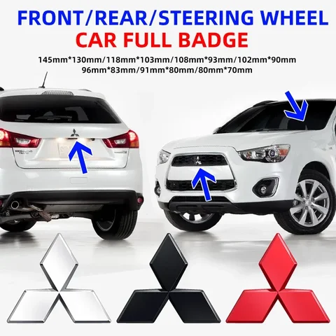 ABS автомобильный передний и задний значок, решетка, эмблема для Mitsubishi Ralliart Lancer ASX Colt Pajero Outlander Eclipse Delica EVO Grandis Colt