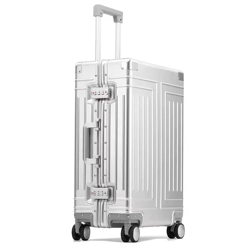 

Graspdream New Aluminum Travel Suitcase Hard Trolley Case Aluminium Rolling Luggage 20"24"26"29"Inch with Un