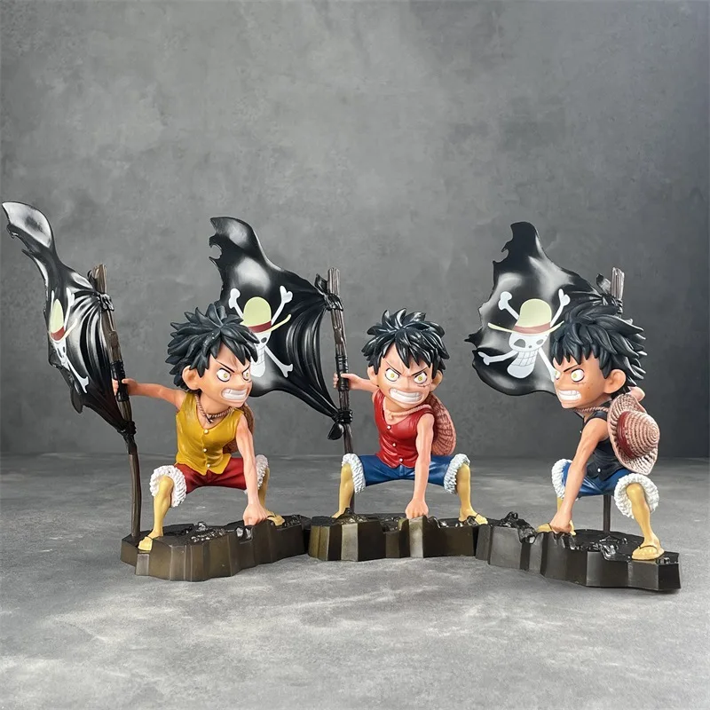 

One Piece Anime Action Figure Take The Flag Q Version of Luffy Tide Play Room Decoration Japanese Anime Model Collection Gifts