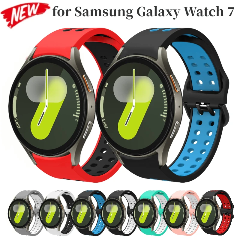 Фото Силиконовый ремешок для Samsung Galaxy Watch 4/6 Classic 42 мм, 46 мм, 43 мм, 47 мм, спортивный браслет для часов 7/6/5/4 40 мм, 44 мм №1