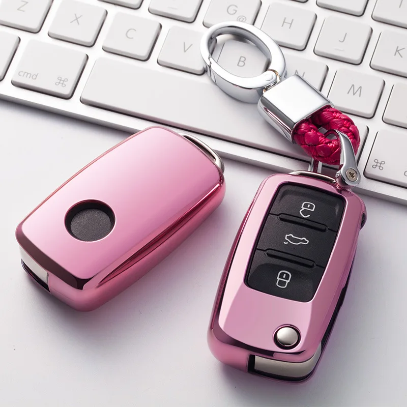 ТПУ чехол для автомобильного ключа Volkswagen VW Polo Golf Passat тигуан Жук Caddy T5 Up Eos Skoda Octavia