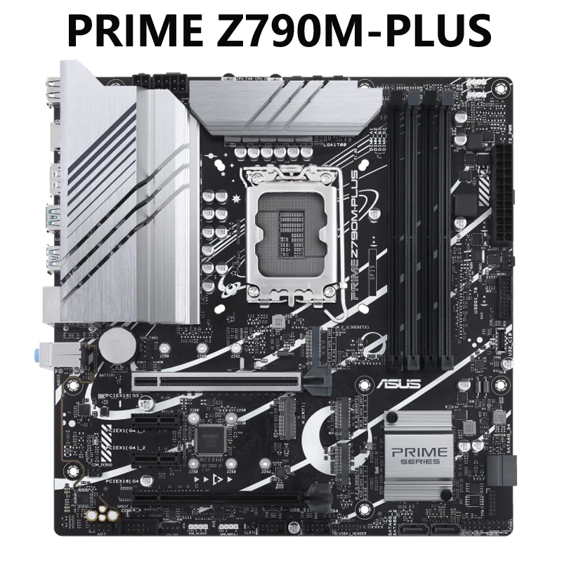 Материнская плата ASUS PRIME Z790M-PLUS LGA 1700 Intel 12th и 13-го поколения MicroATX PCIe 5,0, 3xM.2 слота, 10 + 1 DrMOS,DDR5,1 ГБ LAN, DP,USB3.2 Материнская плата ASUS PRIME Z790M-PLUS LGA 1700 Intel 12th и 13-го поколения MicroATX PCIe 5,0, 3xM.2 слота, 10 + 1 DrMOS,DDR5,1 ГБ LAN, DP,USB3.2