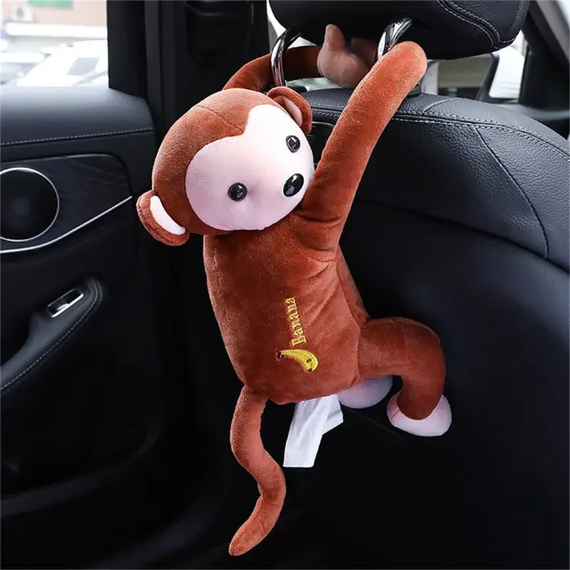 

Portable Cartoon Monkey Paper Napkin Tissue Box Holder Organizer For Home Car Office Accessories