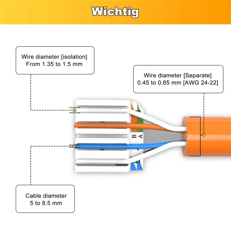 Фото Сетевой разъем LAN для патч-панели CAT7, модуль Keystone RJ45, 10 Гбит/с до 1000 МГц, кабель AWG 22-24 L №5
