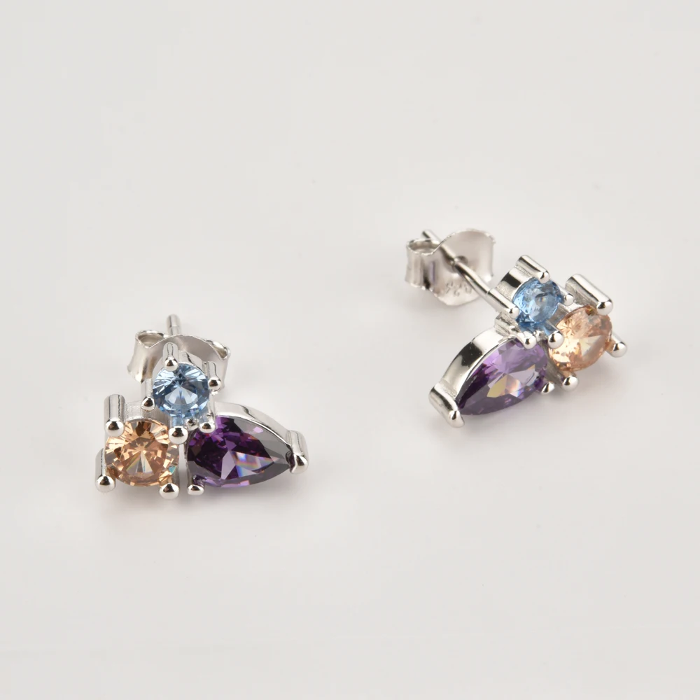 Серьги-гвоздики женские из серебра 925 пробы | Украшения и аксессуары