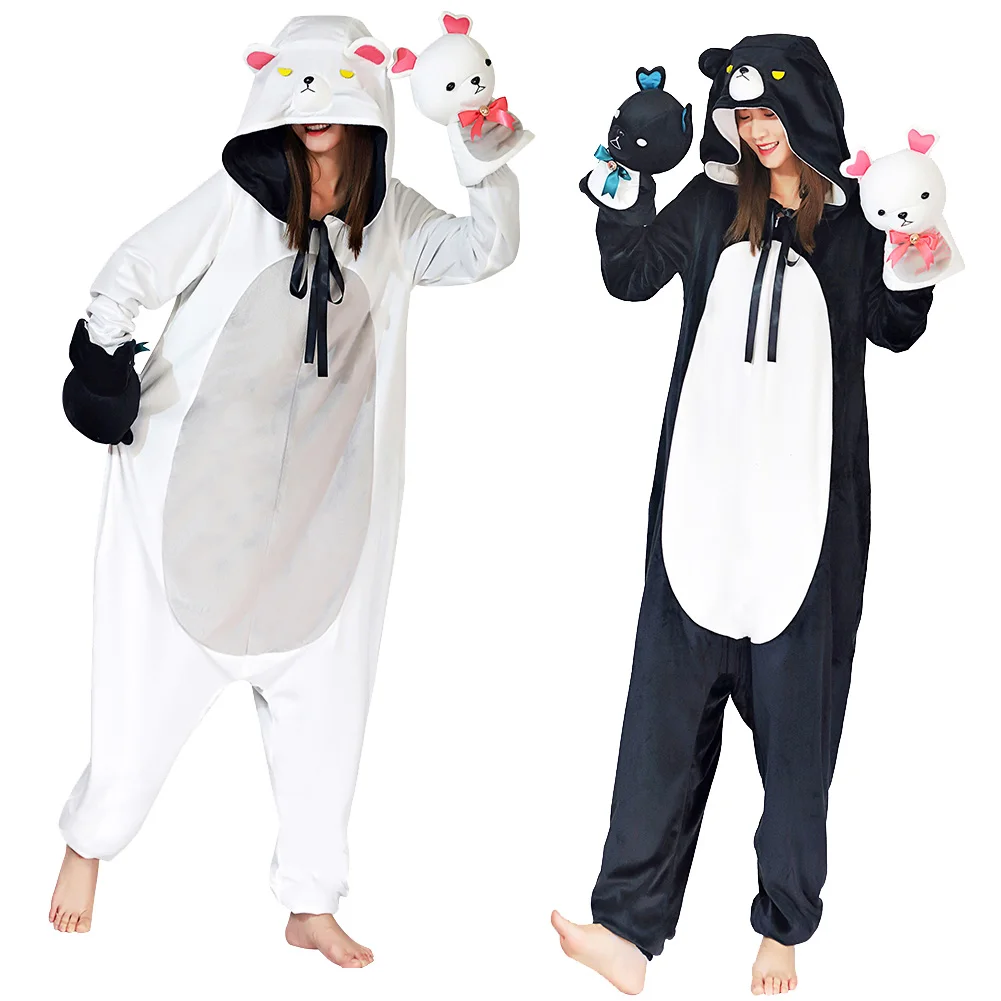 Аниме Kuma Bear Yuna пижамный костюм для косплея цельный двусторонний милый вечеринки