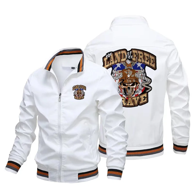 

Мужская повседневная куртка на молнии, с длинным рукавом и воротником-стойкой