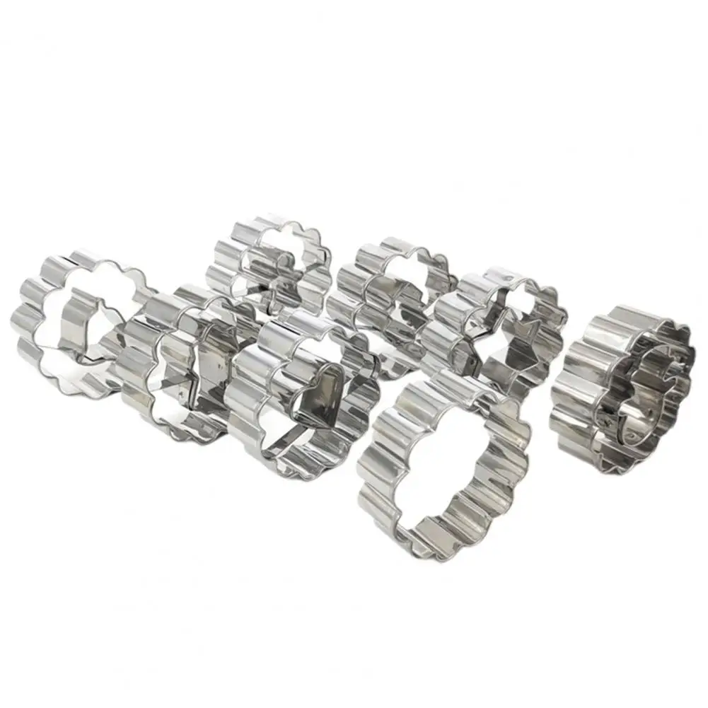 

8Pcs Cookie Molds Quick Release Stainless Steel Multipurpose Birthday Party Cookie Cutters Pancake Cutters for Kids