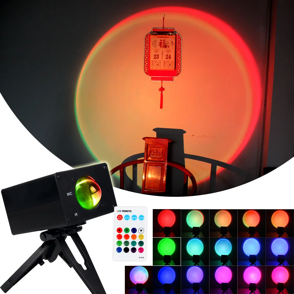 

Bedroom Sunset Projection Lamp Net Red Rainbow Lamp Atmosphere Floor Table Lamp Led Colorful Light Creative Art Stage Lighting