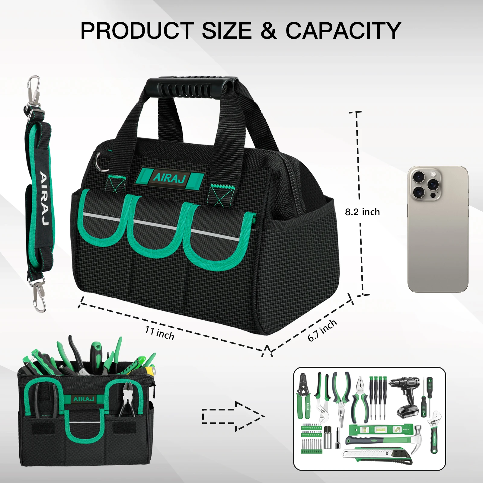 

Сумка для инструментов AIRAJ из ткани Оксфорд