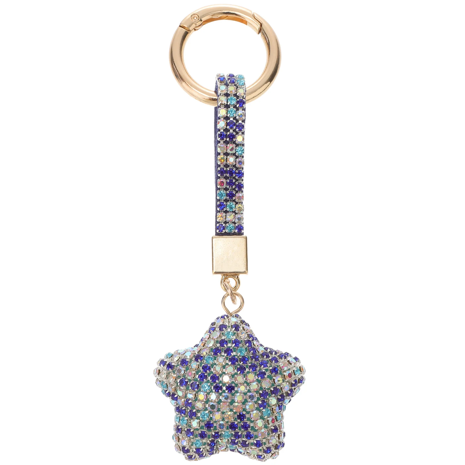 

Rhinestone Key Chain For Car Keys Bling Rhinestone Purse Charms Backpack Accessories Key Fob Key Blue