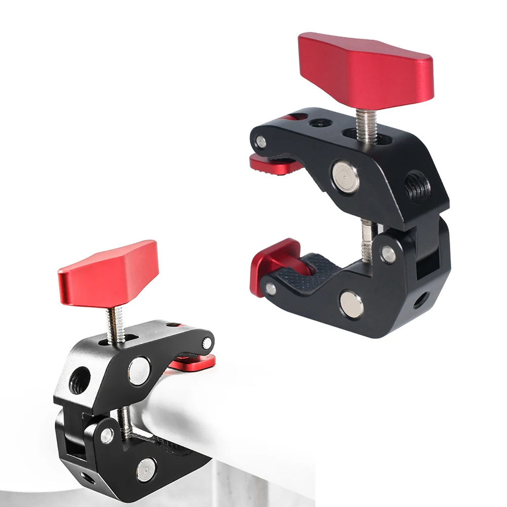 Aluminum Alloy Mount Holder Claw Stands with 1/4 3/8inch Screw Hole Adaptor for Gopro DJI SJcam DSLR Cameras Monitor Flashes |