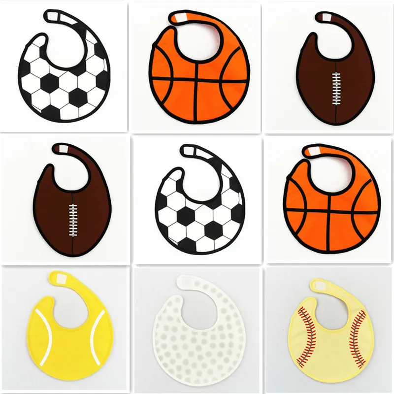 

New Baby Girl Boy Waterproof Towel Bib Kids Toddler Feeding Football Basketball Baseball Bibs Burp Cloths Baby Accessories